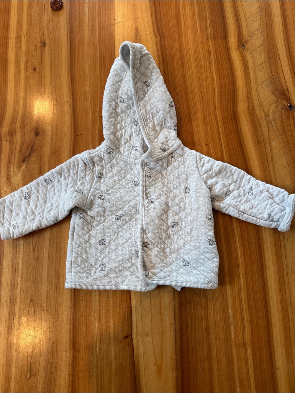 Carter's Light Gray Quilted Hooded Baby Jacket